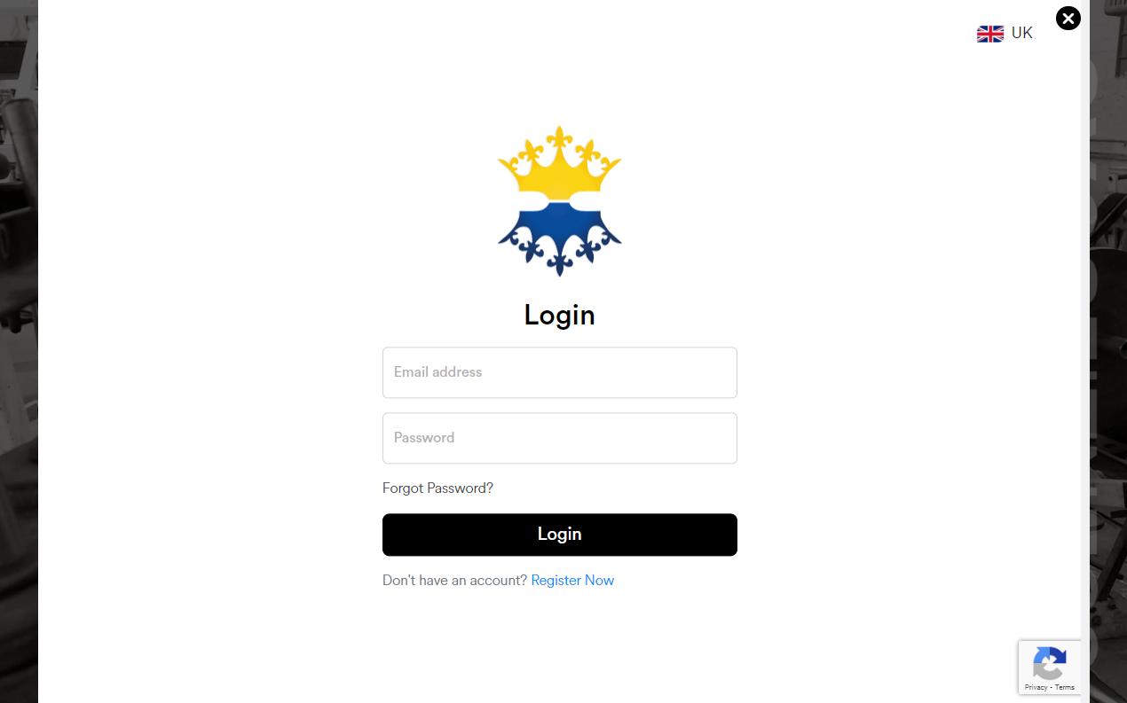 A trainer-branded login screen, embedded into their own site through the API